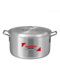 Buy Sonex Saffron Cooking Pot 26 cm,  Capacity 6.5 Ltr, Cookware With Lid,Ergonomic Handle For Secure Grip,Premium Aluminum Metal Finish,Durable & Light Weight, Silver in UAE