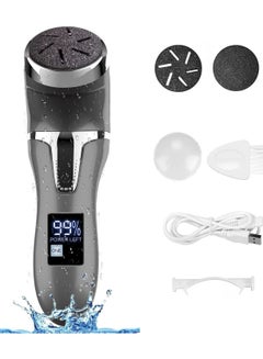 Buy Rechargeable Electric Foot Callus Remover, 3 Grinding Heads Portable Waterproof Foot File, Professional Pedicure Tools Feet Care for Dead, Hard Cracked Dry Skin-Black 1200mAh in UAE