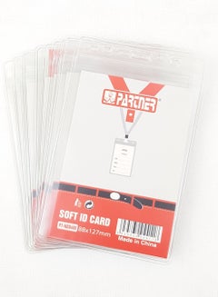 اشتري 10-Piece ID Card Holder Soft Plastic Transparent في الامارات