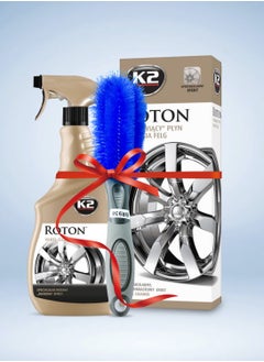 Buy Combo Offer Buy K2 700 ml Roton Wheel Cleaner & Car Wheel Washing Brush Vehicle Washing Tools With Non Slip Handle Blue & Grey 1PC in Saudi Arabia