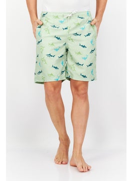 Buy Men Allover Print Swimwear Short, Pastel Green Combo in UAE