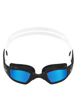 Buy Aquasphere Ninja Swimming Goggles Black and White -Blue Titanium Mirronr Lens in UAE