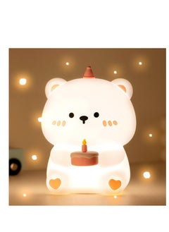 اشتري Cake Bear Night Lamp for Kids - Ambient Nursery Light with 30 Min Auto-Off, Ideal Birthday Gift for Toddlers & Babies في الامارات