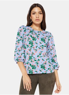 Buy Floral Puff Sleeve Top in Saudi Arabia