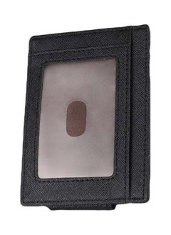 Buy RFID Leather Clip Men Wallet Black in UAE