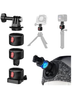 اشتري Magnetic Quick Release Adapter for Gopro, 4 in 1 Tripod Mount Accessories, for Bike/Helmet/Clamp Clip Mount/Suction Cup Fit for GoPro Hero 12 11 10 9 8 7 6 5, Black insta360 DJI Action Camera في السعودية