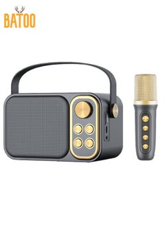 Buy Retro Knob Mobile Karaoke Speaker | Wireless Karaoke speaker with microphone for Party Live Broadcast in UAE