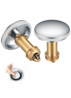 اشتري Pop Up Click Clack Sprung Plug Stopper, Brass Bathroom Wash Basin Sink Drain Plug Stopper, Waste Sink Drain Strainer Plugs Pop-up for Washbasin Kitchen Bathroom 38mm（2 Pcs ） في السعودية