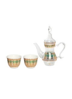 اشتري Zenith Mini Teapot & 2 Cawa Cups, White & Gold في الامارات