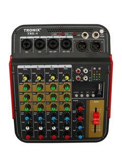 اشتري TRONIX TRE4 Professional 4 Channel Premium Mic and Line Compact Mixing Console With USB MP3 Digital 48V Phantom Power في الامارات