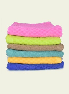 Buy 6-Piece Microfibre Cleaning Cloth Set Multicolour 30x30cm in Saudi Arabia