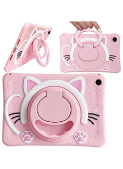 Buy Case Compatible with Samsung Galaxy Tab A9 Plus 11 Inch 2023 Cover, Cute Cat Kids Case with 360° Rotating Handle Kickstand Shockproof Rugged Kids Friendly Tablet (Pink) in Saudi Arabia