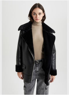 Buy Leather Detail Jacket in Saudi Arabia