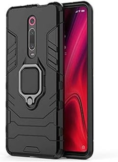 Buy for Xiaomi Mi 9T / Redmi K20 / K20 Pro Iron Man With Metal Ring holder Stand Armor Shockproof Case cover - Black in Egypt