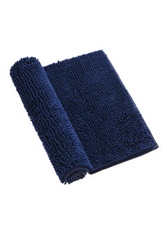 Buy Microfiber Anti-slip Water Absorbent Rug Dark Blue 26.50x11.50x18.00centimeter in Saudi Arabia