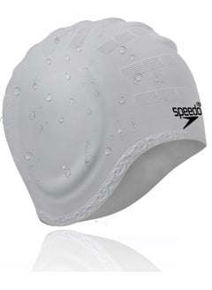 اشتري Silicone Swim Cap Waterproof with 3D Ear Protection for Adults, Silver في مصر