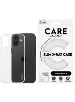 اشتري CARE by PanzerGlass® X-Ray Phone Case for Apple iPhone 16 Transparent, Drop-Tested 1.2m, Recycled Plastic, Wireless Charging, Enhanced Camera Protection في الامارات