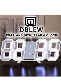 Buy 3D LED Digital Desktop Alarm Clock Wall Desk Timer For Office Home Living Room Watch in UAE