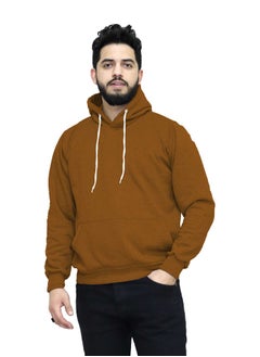 Buy Hoodie Melton Cotton - Brown in Egypt