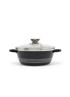 اشتري Non-Stick Casserole Pot 36 cm Black/Clear في الامارات