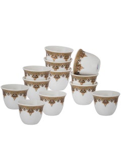 Buy A set of Saudi coffee cups, 12 pieces, made of pure porcelain and modern designs in Saudi Arabia