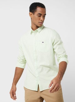 اشتري Thomas Scott Men Olive Green Smart Slim Fit Opaque Casual Shirt في الامارات