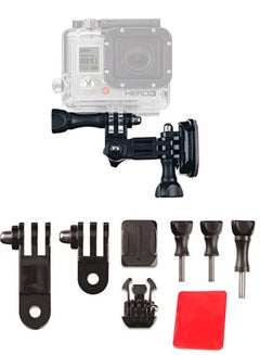 Buy Motorcycle Helmet Side Mount Kit for Gopro Hero 10/9/8/7/6/5/4 Black Series and Other Action Cameras with Mounting Base, Adhesive Pads, 3-Way Swivel and Thumbscrews in UAE