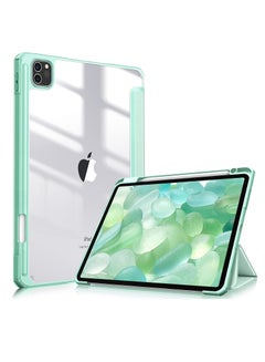 Buy Hybrid Case Compatible with iPad Pro 11 Inch (2022/2021/2020/2018, 4th/3rd/2nd/1st Generation) - Ultra Slim Shockproof Clear Cover w/Pencil Holder, Auto Wake/Sleep, Mint in Egypt