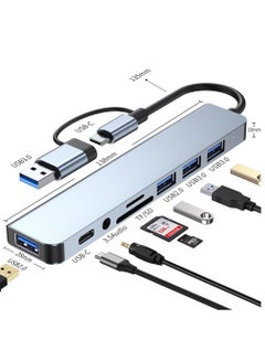 Buy 8-IN-1 USB HUB 3.0 USB C HUB Dock Station 5Gbps High Speed Transmission USB Splitter Type C to USB OTG Adapter for Macbook Pro Notebook Laptop in Saudi Arabia