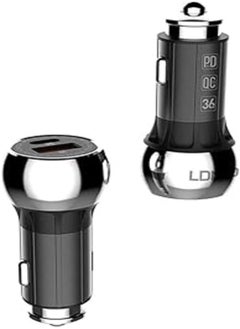 Buy Ldnio Set Of 2 Pieces Of C1 Fast Car Charger Dual Usb Ports With Type-C-Type-C Cable Support Any Devices With Quick Charge Technology in Egypt