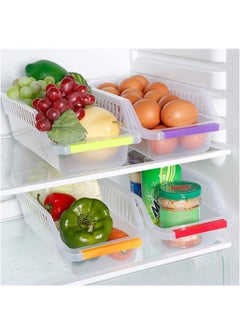 Buy Drawer Storage Organizer Bins, Food container Basket for Fridge, Kitchen Cabinets Pack of 4 Random Multicolor in UAE