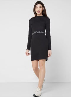 Buy Logo Knitted Bodycon Dress in Saudi Arabia