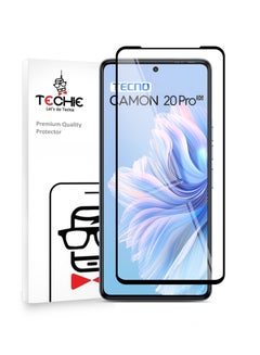 Buy Techie  5D Full Cover 9H Hardness HD Tempered Glass Screen Protector for Tecno Camon 20 Pro - Anti-Scratch, Anti-Fingerprint, and Bubbles Free Technology in Saudi Arabia