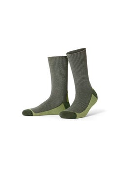 Buy Men 2 Pairs Textured Outdoor Socks, Sage Green in UAE