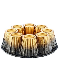 Buy Non Stick Granite Muffin Cake Mould 26 cm Gold in UAE