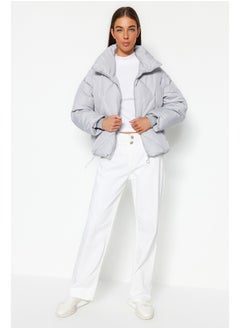 Buy Gray Oversize Water Repellent Inflatable Quilted Coat TWOAW24MO00146 in Egypt