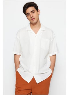 Buy White Men's Oversize Fit Summer Shirt. in Egypt