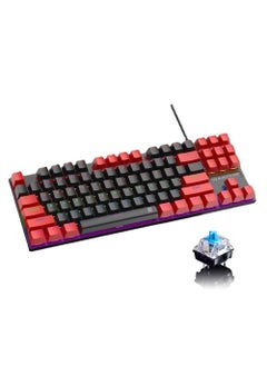 اشتري 87 Keys Mechan87 Keys Mechanical Gaming Keyboard USB Wired Keyboard Ergonomic Computer Keyboard with RGB LED Backlit Anti-ghosting Splash-Proof Ideal for PC/Macical Gaming Keyboard USB Wired Keyboard في الامارات