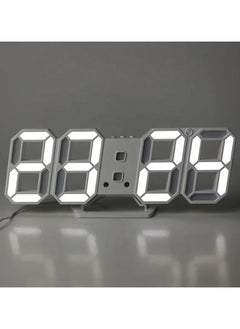 Buy 3D LED Digital Alarm Wall Home and Office Desk Clock - Time, Date & Temperature Display - Stylish & Functional Home Office Decor in Saudi Arabia