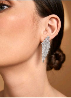 Buy SHEIN Earrings With Rhinestone-inlaid Tassels For  Party Or Banquet in Egypt