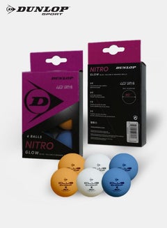 Buy Dunlop Nitro Glow Pack of 6 Table Tennis Balls in UAE