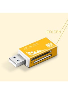 اشتري Multi in 1 Memory SD Card Reader for Memory Stick Pro Duo Micro SD,TF,M2,MMC,SDHC MS Card(Gold) في السعودية