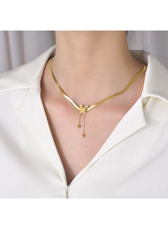 Buy Elegant Gold Color Round Pendant Necklace Clavicle Chain For Women Jewelry Wedding Gift in UAE