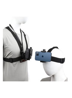 Buy Mobile Phone Chest Strap Harness Mount Head Strap Holder Kit for POV/VLOG,Cell Phone Clip Compatible with iPhone,Samsung,Go Pro Hero 9, 8,7, 6, 5, 4,, 3,2, 1,AKASO,DJI Osmo,and Action Cameras in UAE