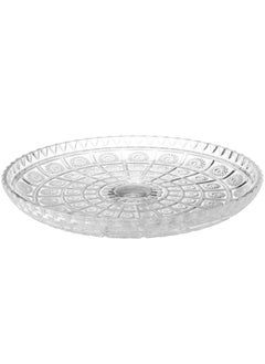 Buy A multi-use glass serving dish for sweets, fruits and nuts, size 35 cm in Saudi Arabia