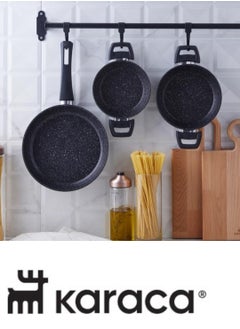 اشتري KARACA BIO GRANITE DİDE 3-PIECE PAN, BLACK في الامارات