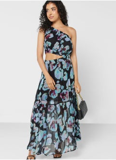 اشتري One-shoulder Floral Print Dress في السعودية