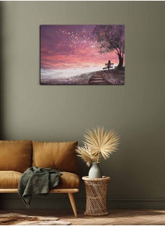 Buy Framed Canvas Wall Art Stretched Over Wooden Frame, Girl with Sky Stars Landscape Orientation Painting, For Home, Living Room, Office Decor in Saudi Arabia