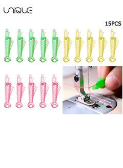 Buy 15 Pcs Sewing Machine Needle Threaders, Fish Type Needle Threader, Quick Sewing Machine Loop Needle Threaders Tool, Automatic Sewing Needle Threader，For DIY Sewing Crafts (3 color) in UAE