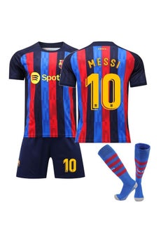 Buy Barcelona away jersey, No. 10 Messi adult kids soccer kit + socks in Saudi Arabia